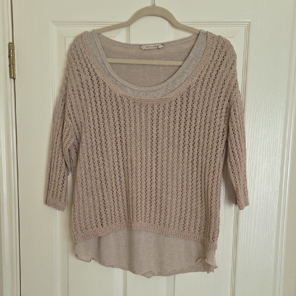 Soft Surroundings Light Tan Layered Sweater